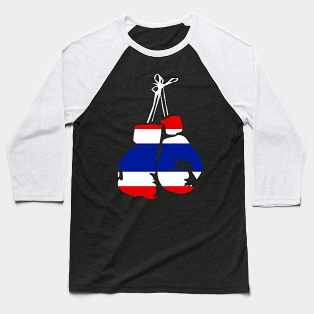 Thailand Boxing Gloves Thai Flag for Thai Boxing Baseball T-Shirt by Shirtttee